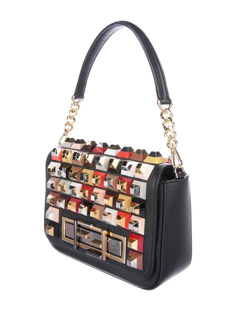 fendi canvas handbag|fendi studded bag.